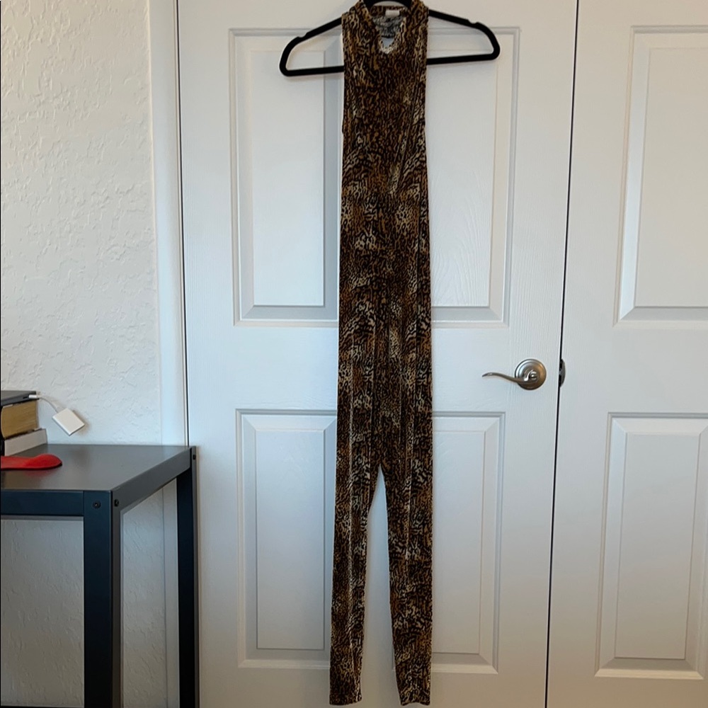Leopard Print Velour Bodysuit